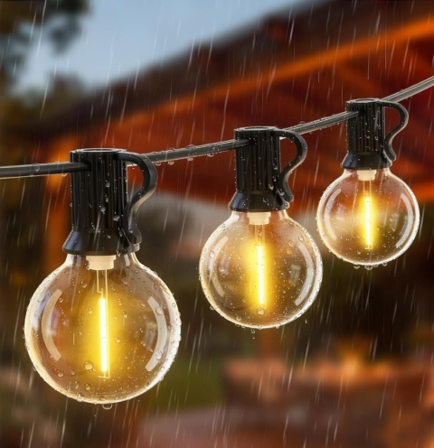 Girlanda ogrodowa 20m 20 żarówek E12 lampki zewnętrzne na prąd tarasowa