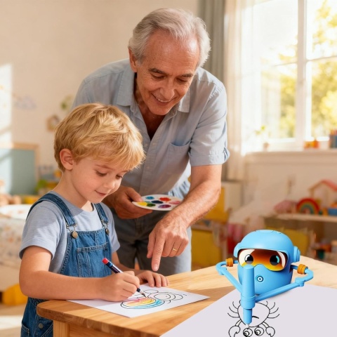 Interaktywny robot do rysowania edukacyjny do nauki + 100 kart + flamastry