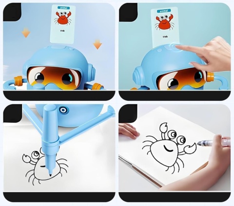 Interaktywny robot do rysowania edukacyjny do nauki + 100 kart + flamastry