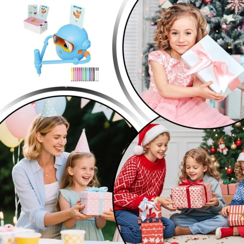 Interaktywny robot do rysowania edukacyjny do nauki + 100 kart + flamastry