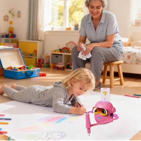 Interaktywny robot do rysowania edukacyjny do nauki + 100 kart + flamastry