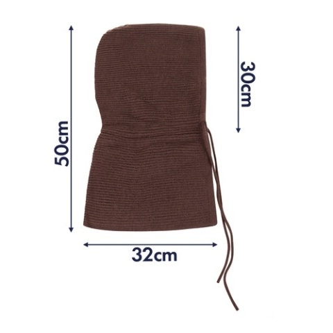 Kaptur Damski Zimowy Balaclava 3w1 Komin Wełna Zimowy 3w1 Brązowy