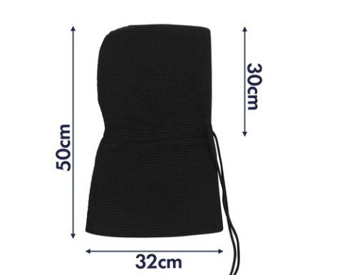 Kaptur Damski Zimowy Balaclava 3w1 Komin Wełna Zimowy 3w1 Czarny