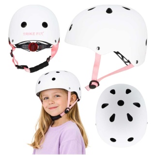 Kask dla dziecka rowerowy dziecięcy LED S 48-54 cm na rower hulajnogę biały