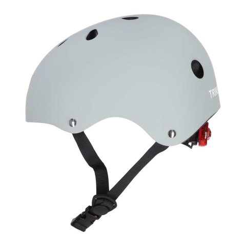 Kask dla dziecka rowerowy dziecięcy M 55-58 cm rower hulajnogę lampka szary