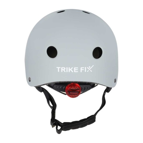 Kask dla dziecka rowerowy dziecięcy M 55-58 cm rower hulajnogę lampka szary