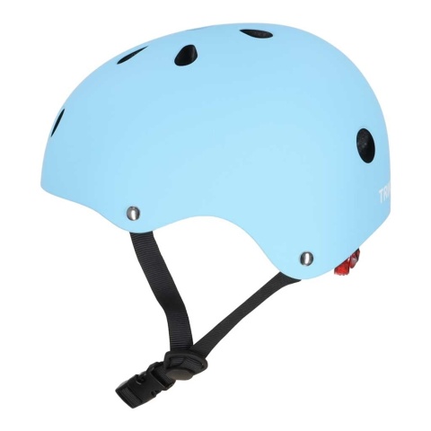 Kask dla dziecka rowerowy dziecięcy M 55-58 cm rower hulajnogę lampka niebieski