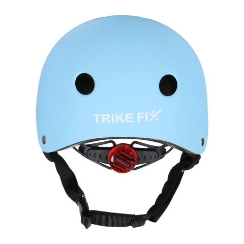 Kask dla dziecka rowerowy dziecięcy M 55-58 cm rower hulajnogę lampka niebieski