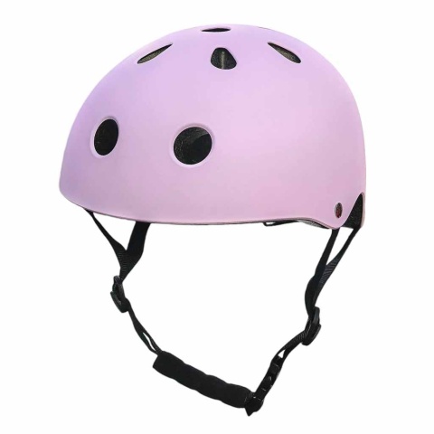 Kask dla dziecka rowerowy dziecięcy M 55-58 cm rower hulajnogę lampka fioletowy