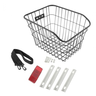 Kosz na bagażnik rowerowy duży mocny koszyk na rower metalowy odblask