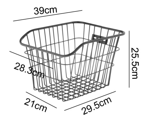 Kosz na bagażnik rowerowy duży mocny koszyk na rower metalowy odblask