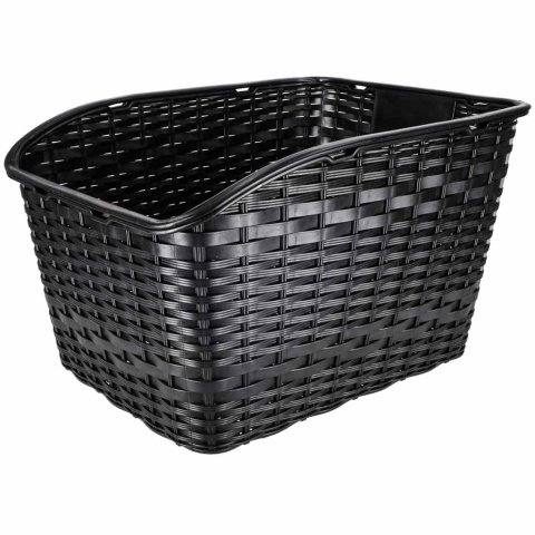 Koszyk rowerowy rattanowy na rower na bagażnik tylny z odblaskiem