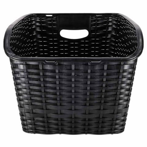 Koszyk rowerowy rattanowy na rower na bagażnik tylny z odblaskiem