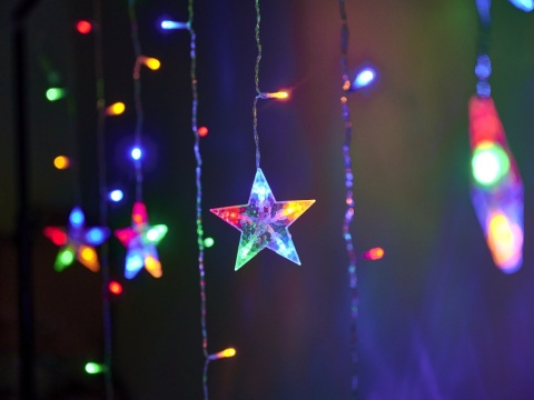 Kurtyna świetlna 138 LED renifer dzwonek choinka girlanda lampki kolor