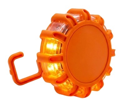 Lampa Ostrzegawcza Drogowa LED Kogut Odblask Baterie AAA Sygnalizator