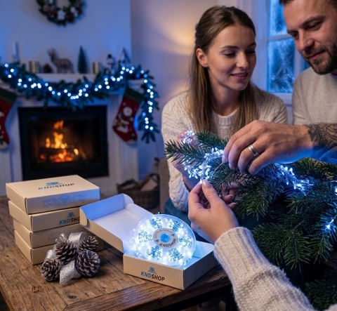 Lampki choinkowe 1000 LED 40m zimny biały drucik ryż girlanda świąteczne