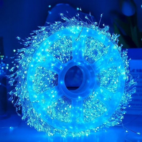 Lampki choinkowe 500 led 12,5m światełka druciki ryż girlanda niebieskie