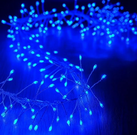 Lampki choinkowe 500 led 12,5m światełka druciki ryż girlanda niebieskie