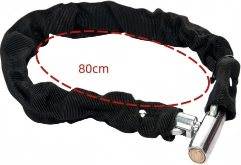 Łańcuch rowerowy zapięcie 80 cm blokada roweru motocyklu 2 klucze