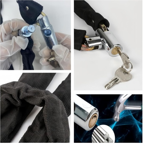 Łańcuch rowerowy zapięcie 80 cm blokada roweru motocyklu 2 klucze