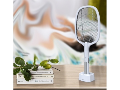 Paletka na Komary Muchy Owady Elektryczna Lampa Owadobójcza 3000V UV 2w1