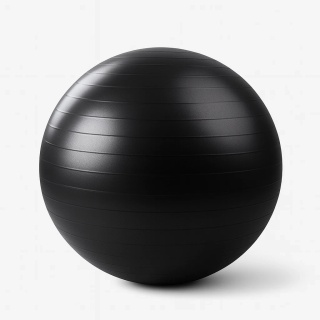 Piłka fitness 65 cm czarna z pompką anti burst do ćwiczeń joga pilates