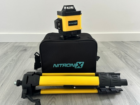 Poziomica Laserowa 3D Krzyżowa Statyw Laser Krzyżowy 360 36-70cm 12 Linii