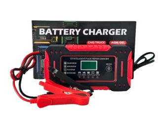 Prostownik do akumulatorów samochodowych AGM 12V 6A funkcja naprawy LCD