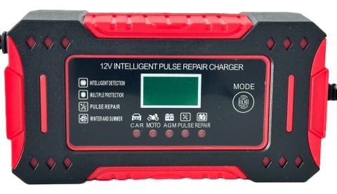 Prostownik do akumulatorów samochodowych AGM 12V 6A funkcja naprawy LCD