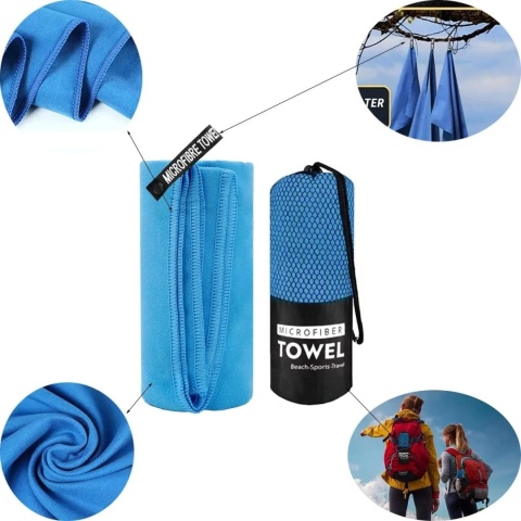 Ręcznik szybkoschnący duży XL 76x152 mikrofibra lekki turystyczny plażowy