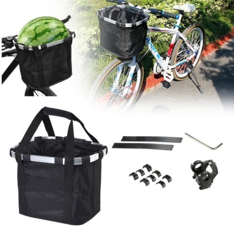 Składany koszyk rowerowy na kierownicę CLICK torba zakupy