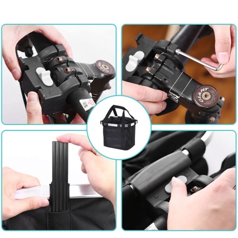 Składany koszyk rowerowy na kierownicę CLICK torba zakupy