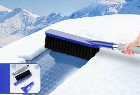 Skrobaczka do szyb szczotka 2w1 śniegu lodu zmiotka do odśnieżania