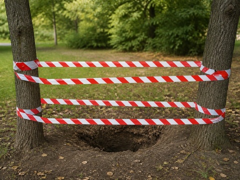 Taśma Ostrzegawcza Biało Czerwona 100m BHP Foliowa Wygradzająca