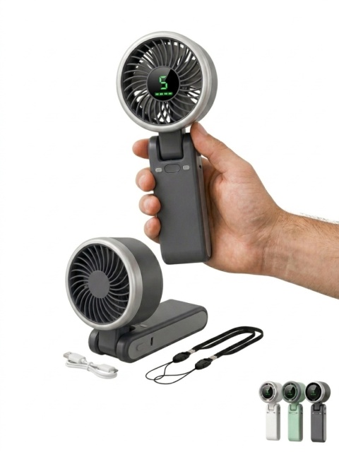 Wentylator Biurkowy Oscylacyjny Wiatrak USB Timer Bezprzewodowy Kieszonkowy