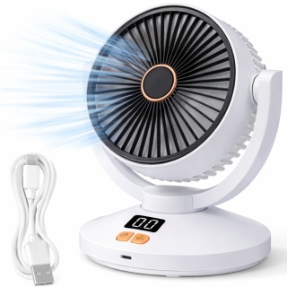 Wentylator Biurkowy Oscylacyjny Wiatrak USB Timer Bezprzewodowy