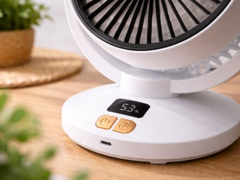 Wentylator Biurkowy Oscylacyjny Wiatrak USB Timer Bezprzewodowy
