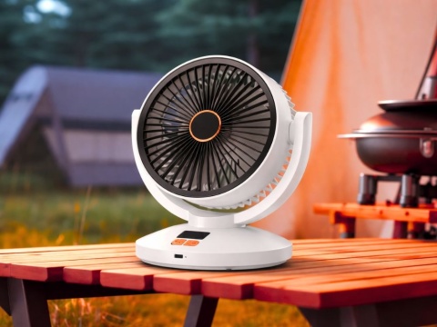 Wentylator Biurkowy Oscylacyjny Wiatrak USB Timer Bezprzewodowy