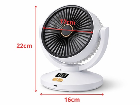 Wentylator Biurkowy Oscylacyjny Wiatrak USB Timer Bezprzewodowy