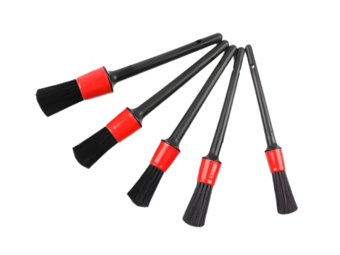 Zestaw pędzli detailingowych do auta 5 sztuk do wnętrza felg + mikrofibra