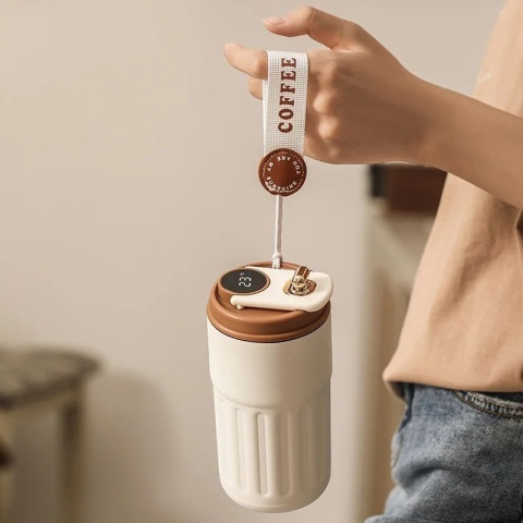 Kubek Termiczny Termos 450ml z Wyświetlaczem LED Czujnik Temperatury